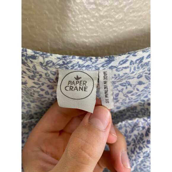 Paper Crane Womens‎ Blue Floral Tank Top XS Spaghetti Strap Peplum polyester - Picture 3 of 6